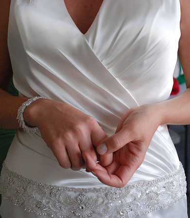 bride, dress, hands