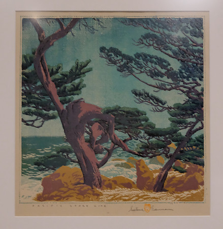 Gustave Baummann exhibit, New Mexico Musuem of Art, Santa Fe, NM, "Pacific Shore Line" 1948
