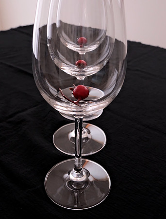 berries in glass