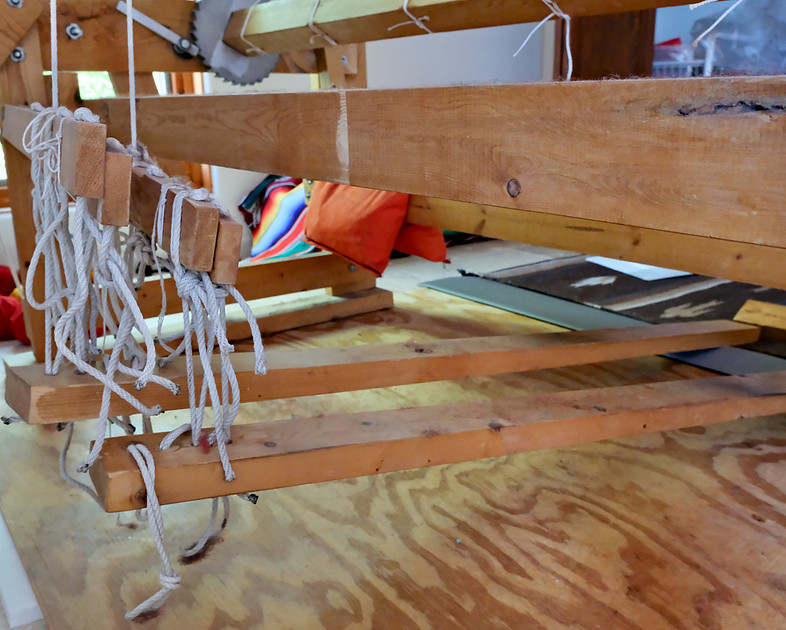 weaving - treadles (two for style he is weaving)
