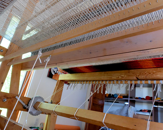 weaving - front ratchet and paul that rotate the cloth beam