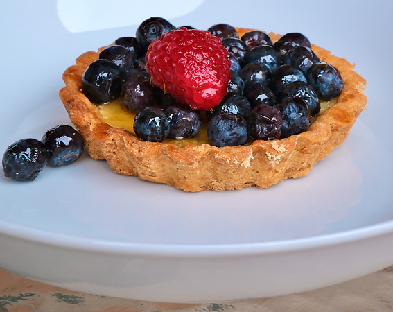 Food - lemon tart with berries by Ingrid  2A 2025