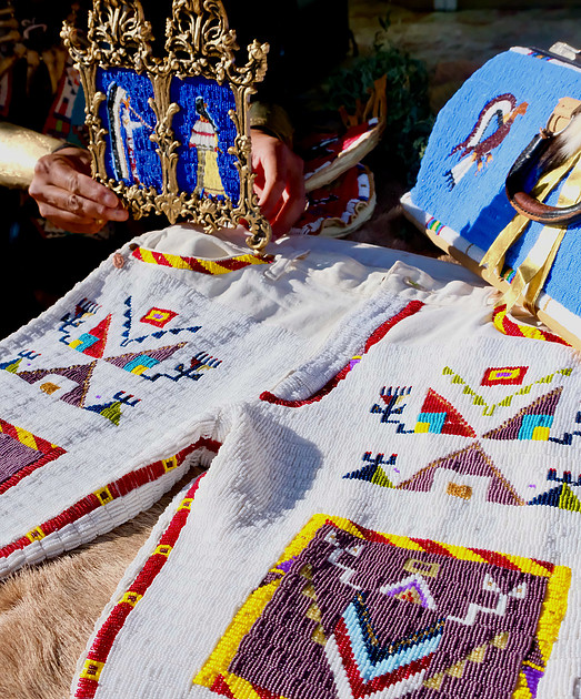 Indian Market - bead artist Eli Snow 3, Alberta, Canada