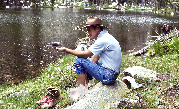 Fred with Clark's Nutcracker - Nambe Lake, NM