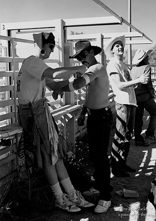 rodeo clowns perparing