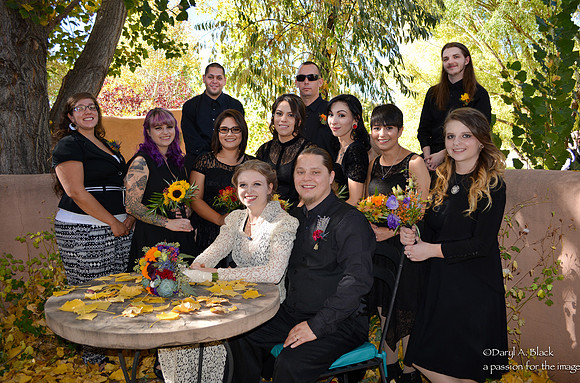 Ashley and Gene's wedding group shot