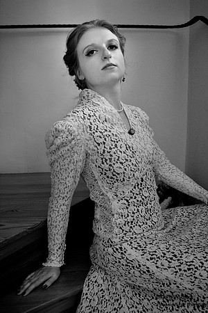 Ashley the bride glamour shot b&W
